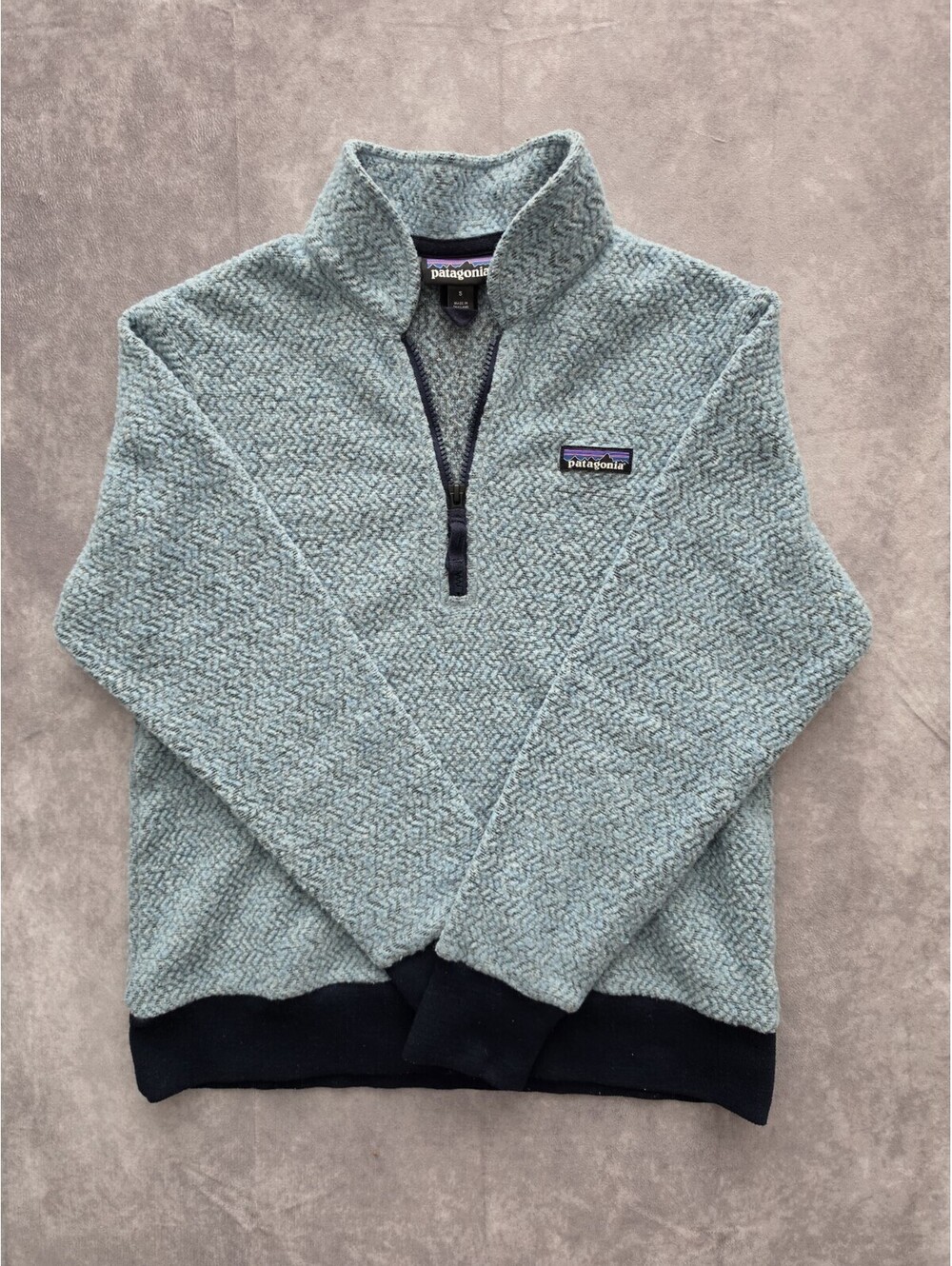SKU084 Patagonia Women's Small  Synchilla 1/4 Zip Fleece Pullover Blue Gray